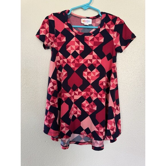LuLaRoe Scarlett Dress Size 2T Red Hearts Valentines Day Short Sleeve - Picture 1 of 8